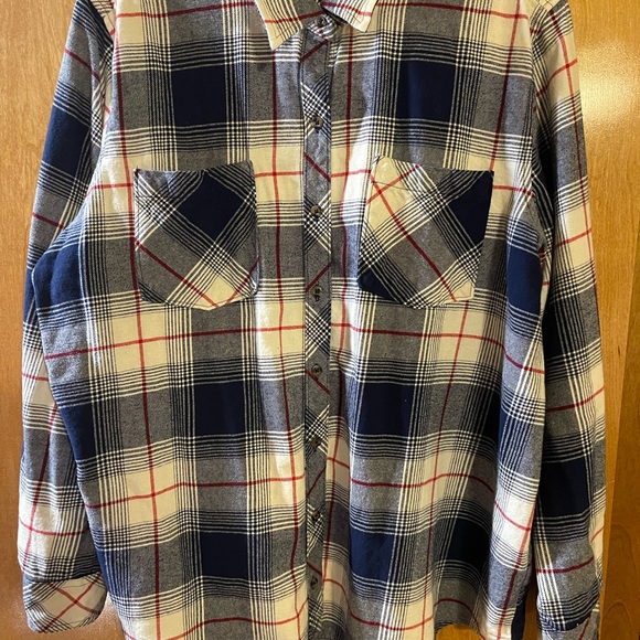 Bass Pro Shops Tops - Bass Pro Shops Women's Navy and White Plaid Button Down Shirt